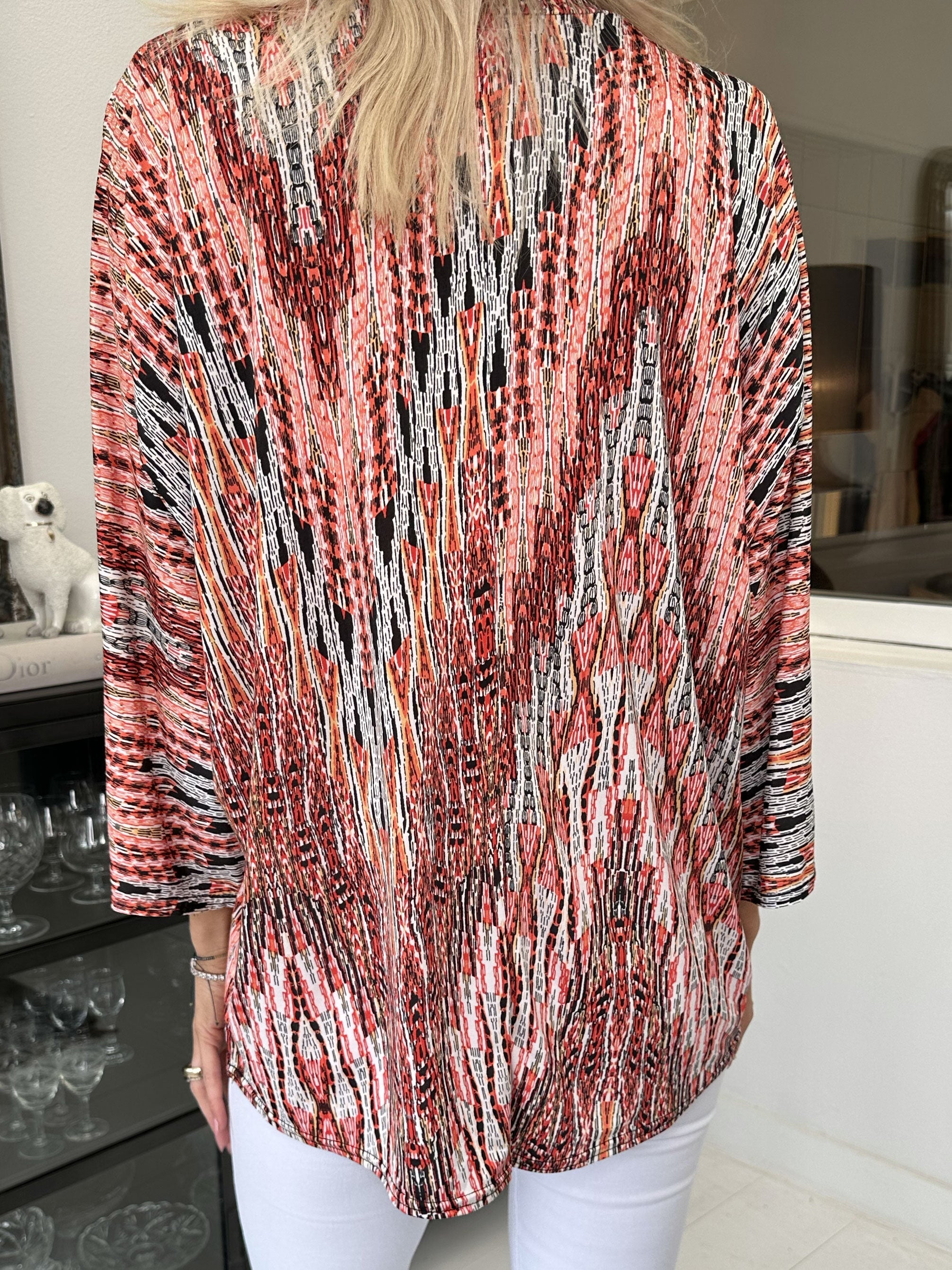 Celia Stripe - Söt tunika i elastiskt tyg med dragkedja